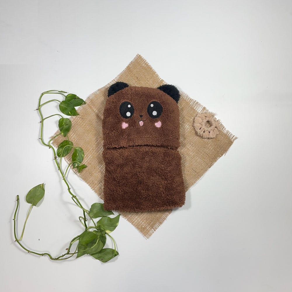 کلاه پسرانه طرح خرسی قهوه ای رنگ - فری سایز