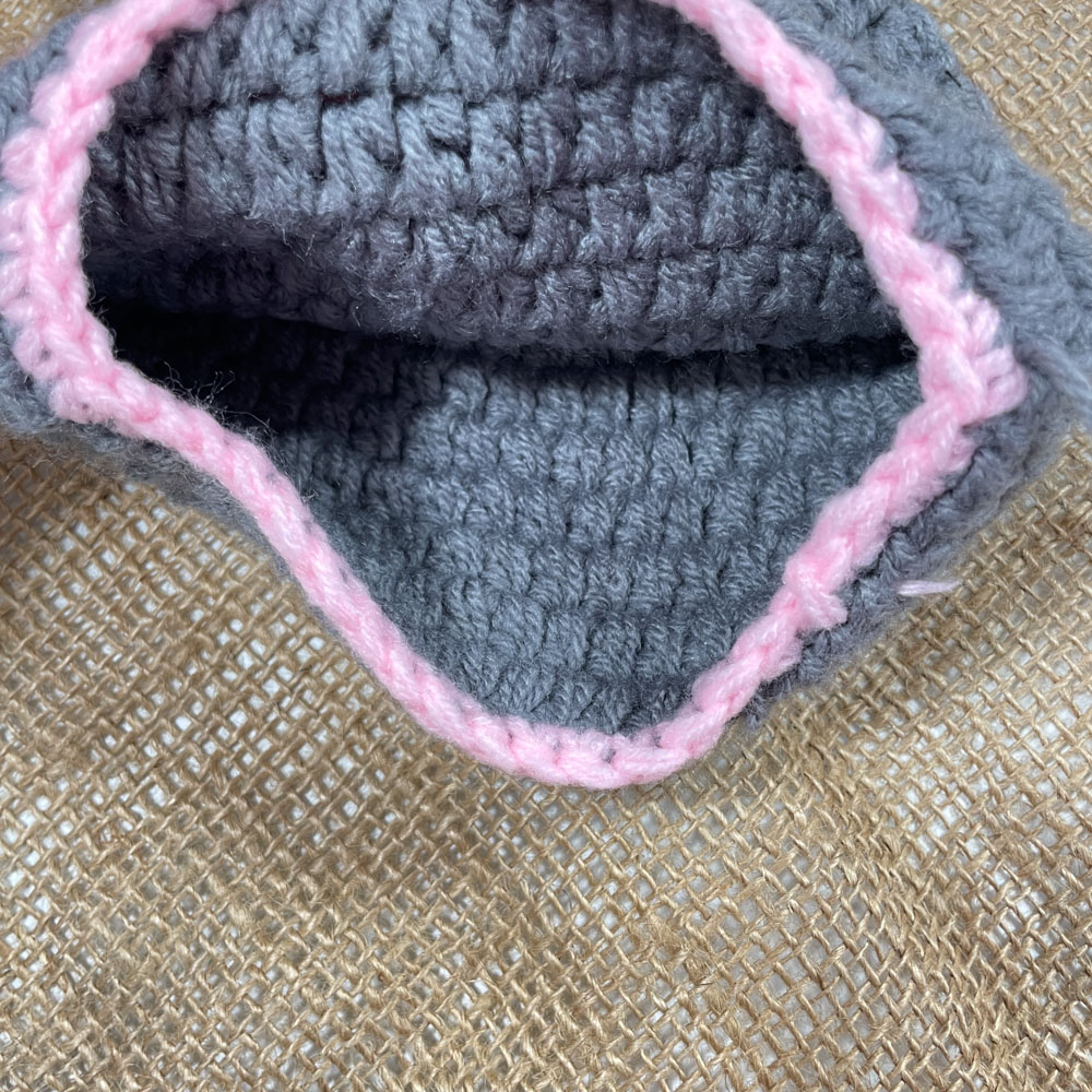 کلاه دخترانه طرح خرگوشی طوسی رنگ - فری سایز