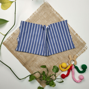 شال طرح راه راه نیلی رنگ - فری سایز