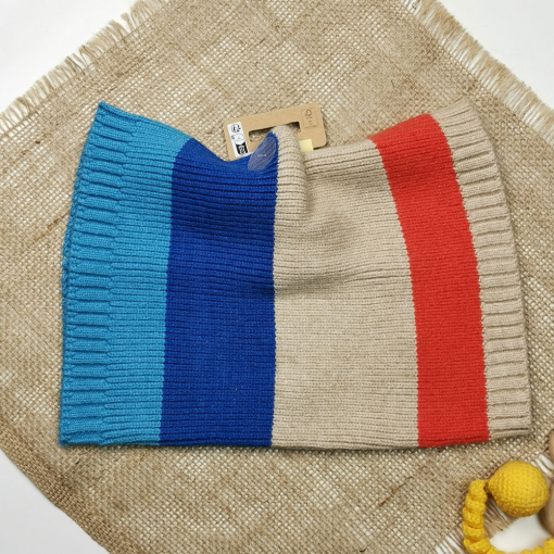 شال طرح راه راه نارنجی رنگ - فری سایز