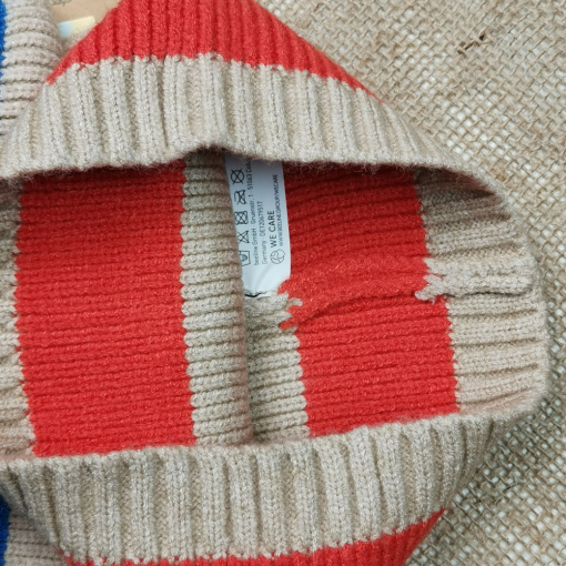 شال طرح راه راه نارنجی رنگ - فری سایز