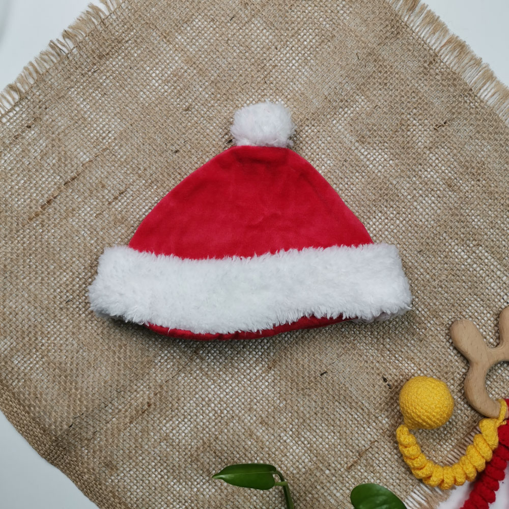 کلاه نوزادی نوزادی دخترانه طرح بابانوئل قرمز رنگ - 0 تا 2 ماه