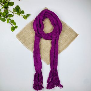 تخفیف یلدایی _ شال گردن طرح شال گردن تک رنگ مدل ریش ریش بنفش رنگ - فری سایز