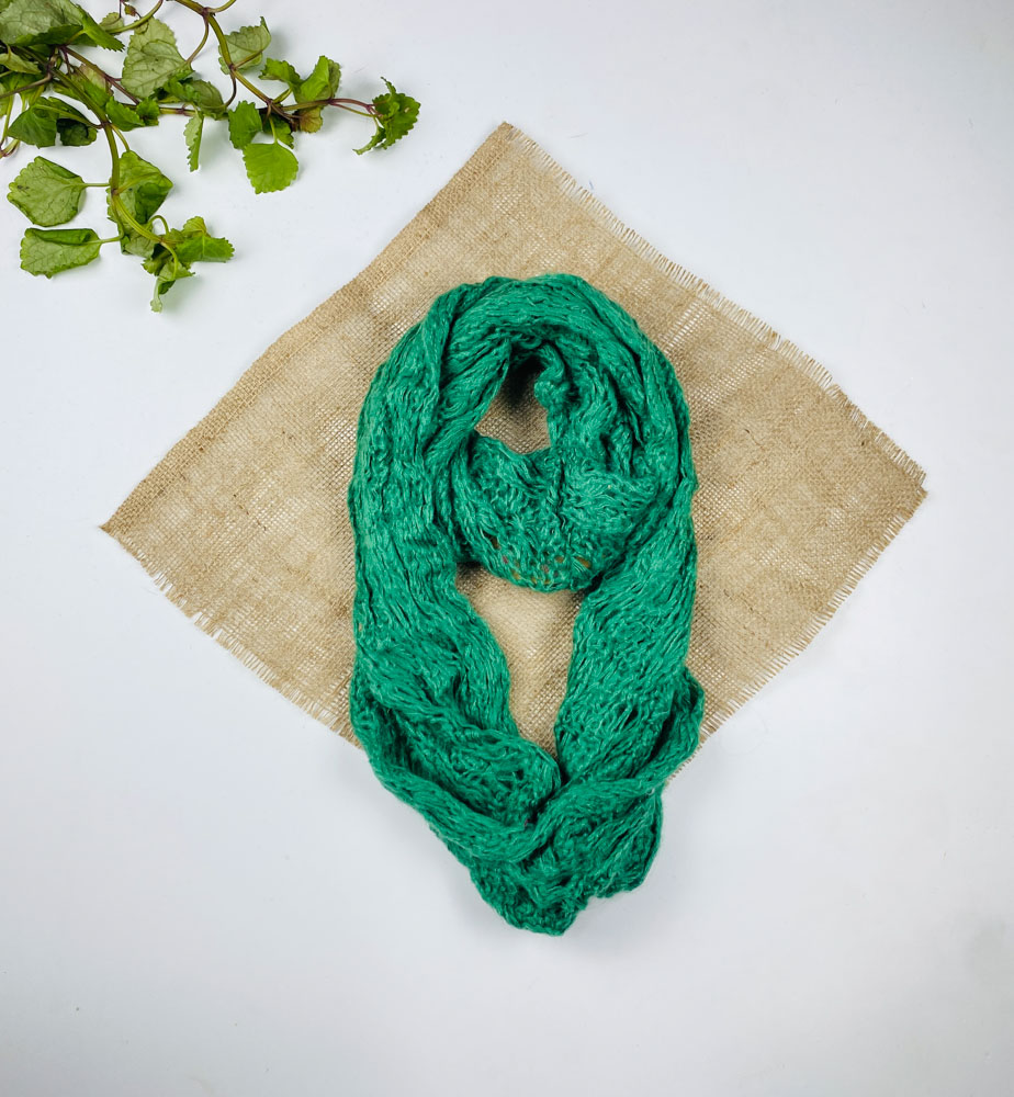 تخفیف یلدایی _ شال رینگی طرح ریز بافت مدل گردنی رینگی کله غازی رنگ - فری سایز