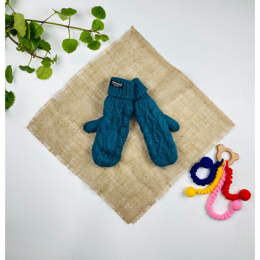 دستکش طرح مدل بافت مدل شصتی کله غازی رنگ - فری سایز