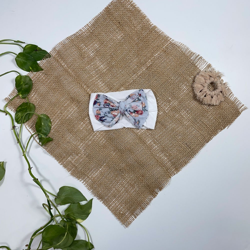 تل مو دخترانه طرح پاپیونی سفید رنگ - فری سایز