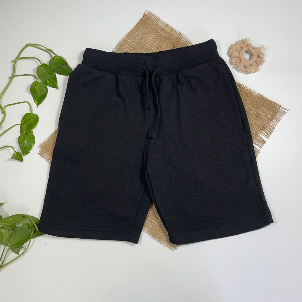 شلوارک برند Papparts طرح جیب دار کمر بندکی مشکی رنگ