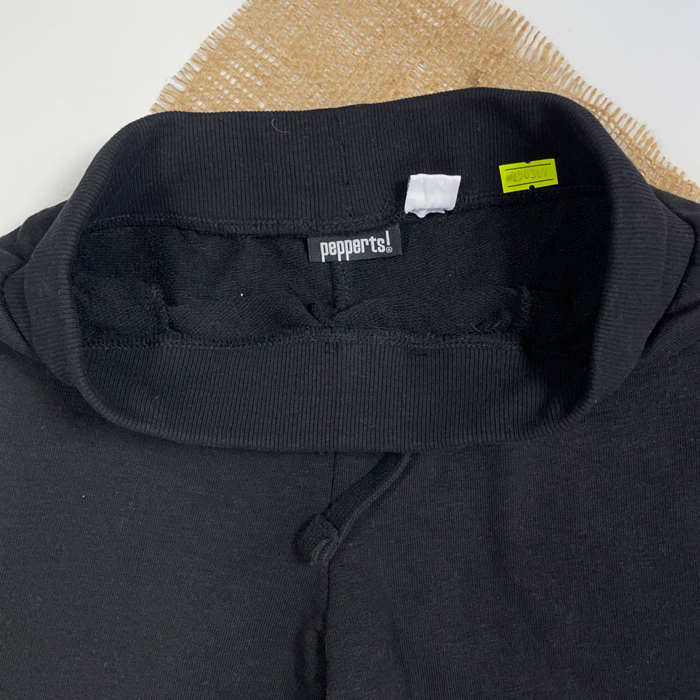 شلوارک برند Papparts طرح جیب دار کمر بندکی مشکی رنگ