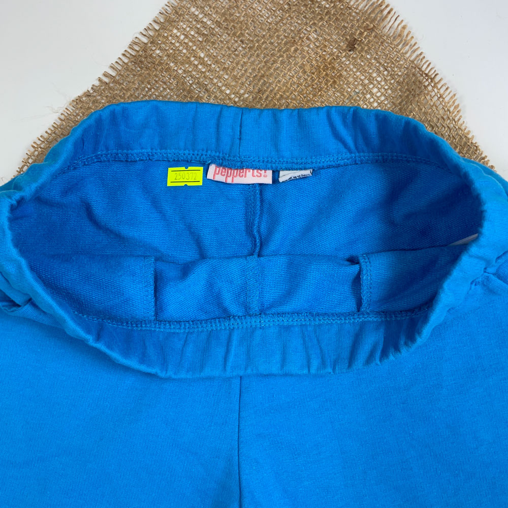 شلوارک برند Papparts طرح جیب دار کمر کش ابی رنگ