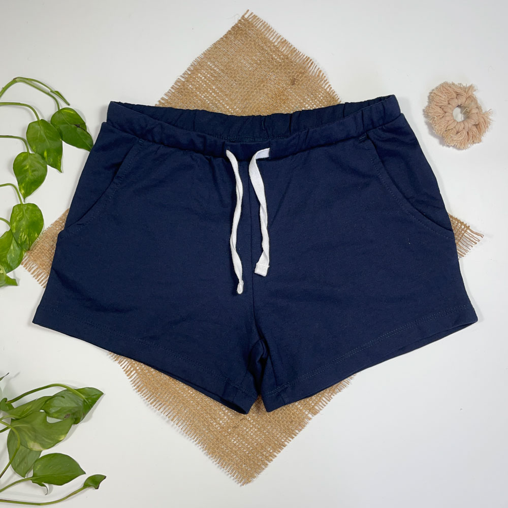 شلوارک برند Papparts طرح جیب دار کمرکش سرمه ای رنگ - 10 تا 12 سال