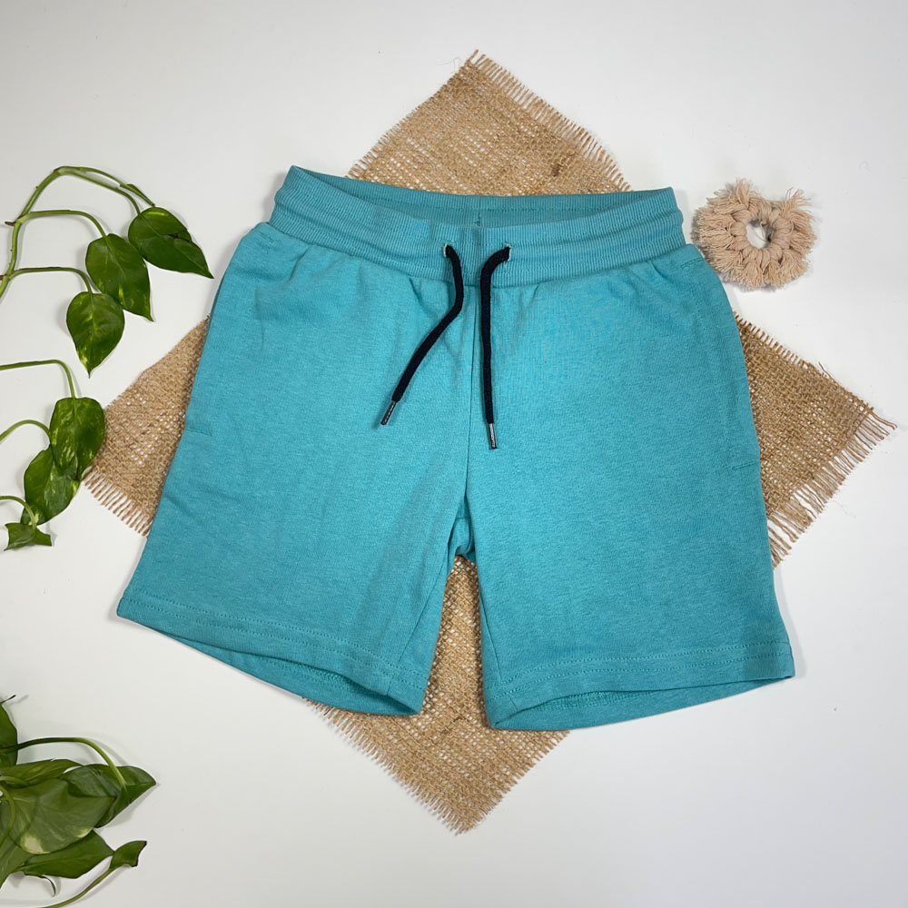 شلوارک برند Papparts طرح جیب دار کمر کش سبز ابی رنگ - 6 تا 8 سال