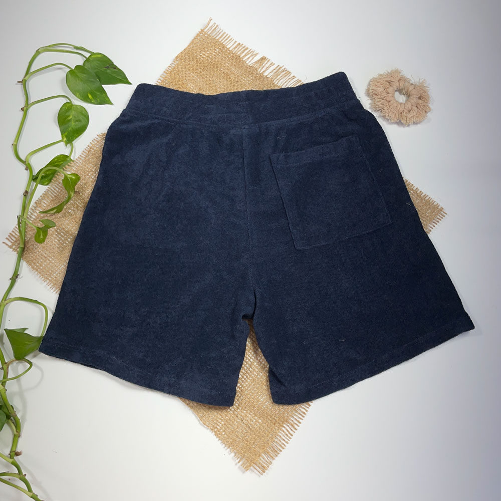 شلوارک پسرانه برند Iupilu طرح پشت جیب دار کمر کش سرمه ای رنگ