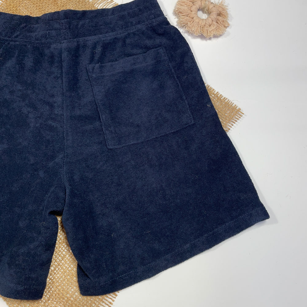 شلوارک پسرانه برند Iupilu طرح پشت جیب دار کمر کش سرمه ای رنگ
