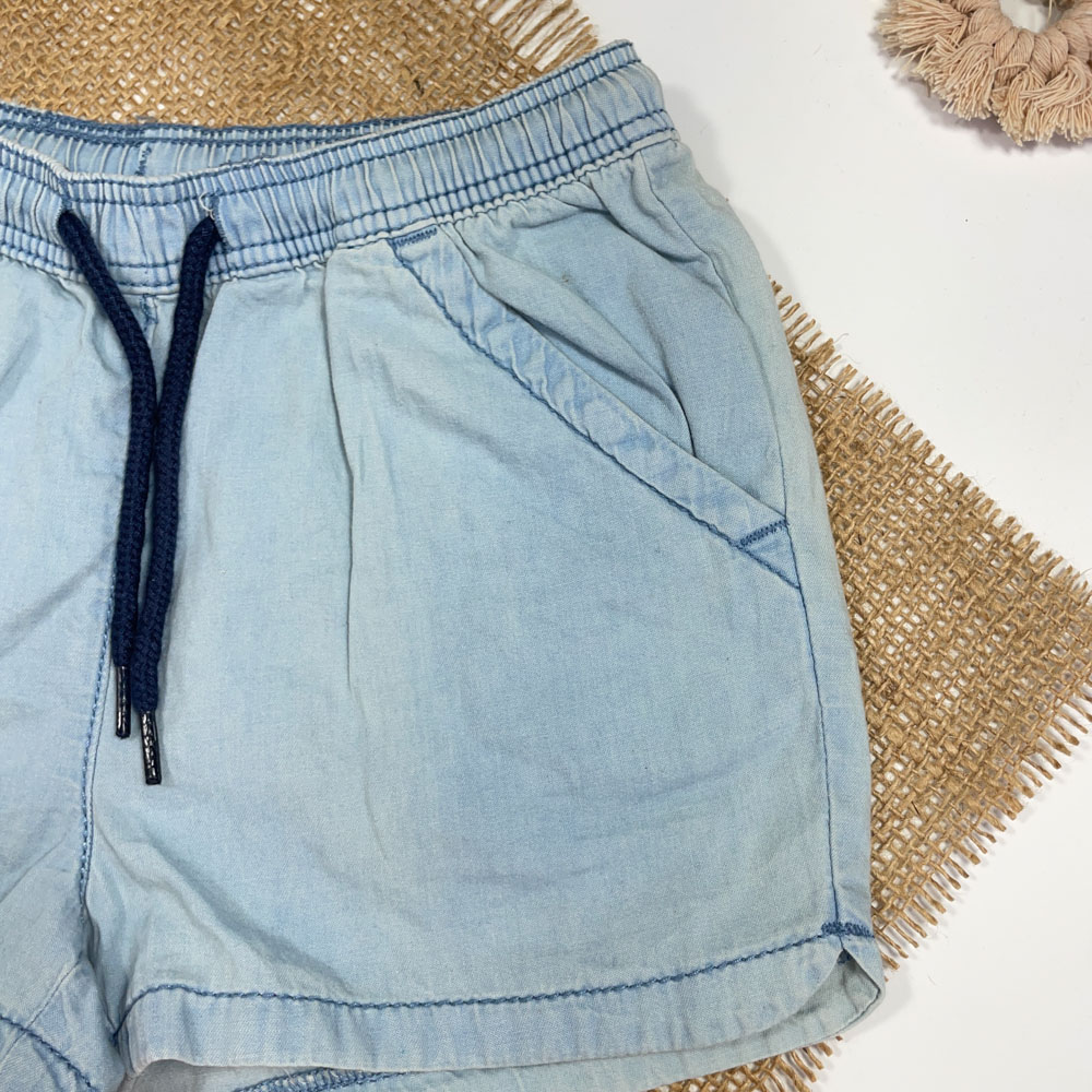 شلوارک پسرانه برند Iupilu طرح جلو جیب دار کمر کش و لبه پاکتی ابی روشن رنگ