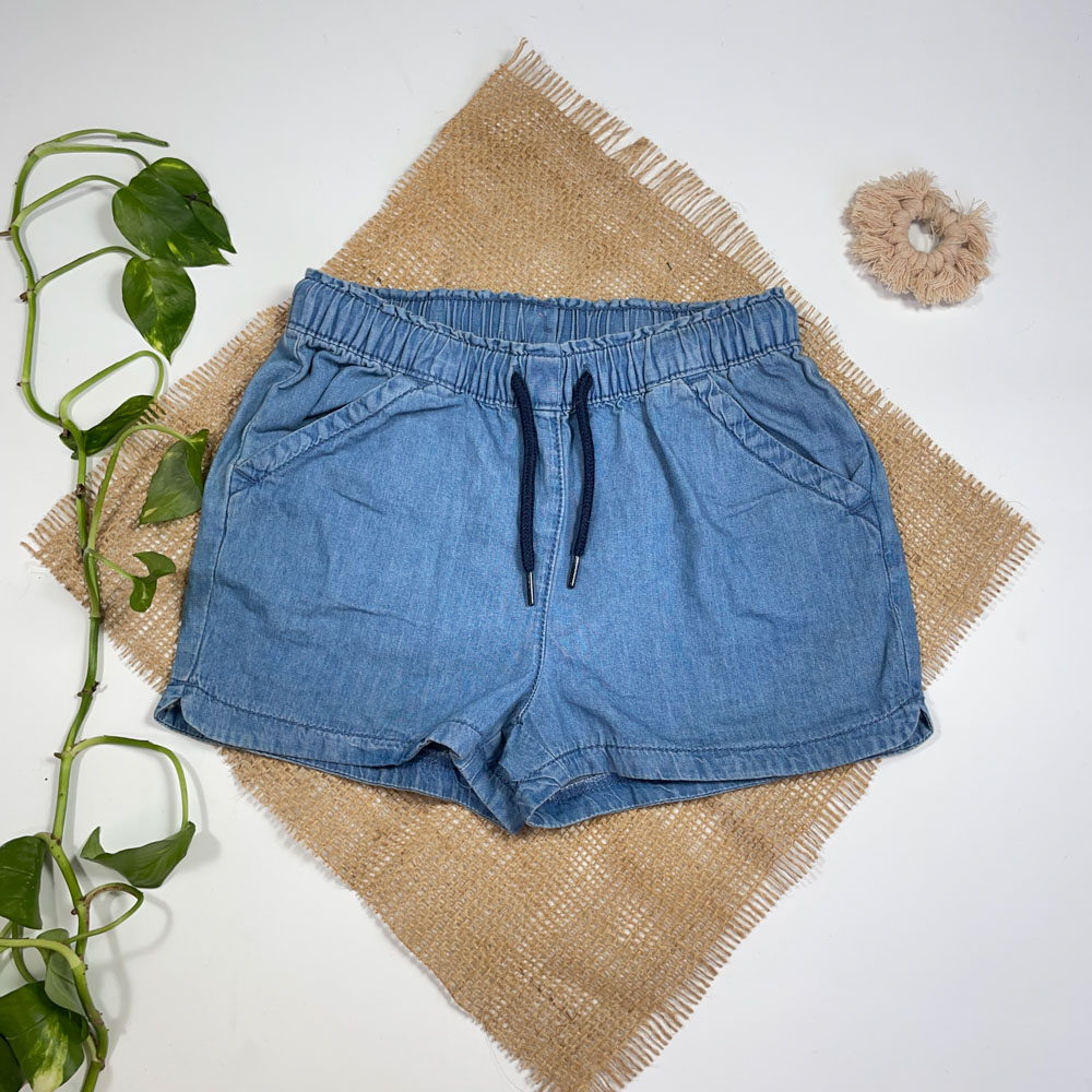 شلوارک پسرانه برند Iupilu طرح جلو جیب دار کمر کش و لبه پاکتی ابی رنگ