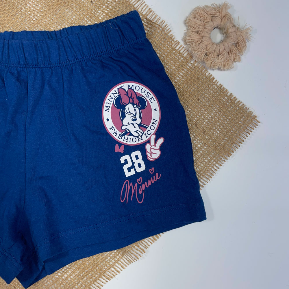 شلوارک پسرانه برند Minnie Ouse کمر کش سرمه ای رنگ