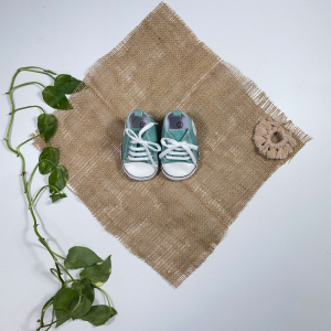 پاپوش نوزادی طرح اکلیلی سبز رنگ - 0 تا 3 ماه