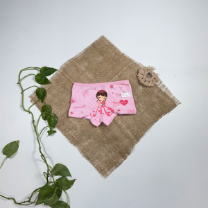 شورت دخترانه طرح عروسکی صورتی رنگ - 2 سال