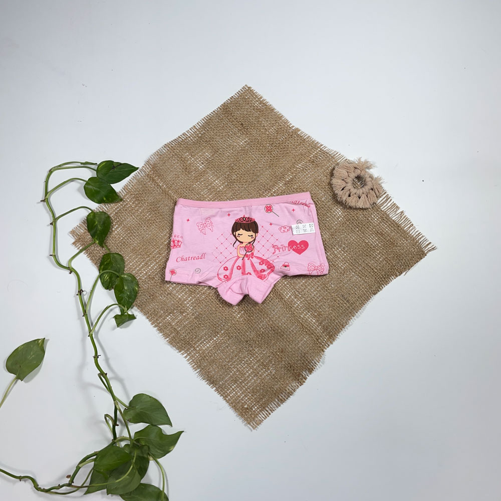 شورت دخترانه طرح عروسکی صورتی رنگ - 2 سال