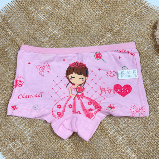 شورت دخترانه طرح عروسکی صورتی رنگ - 2 سال