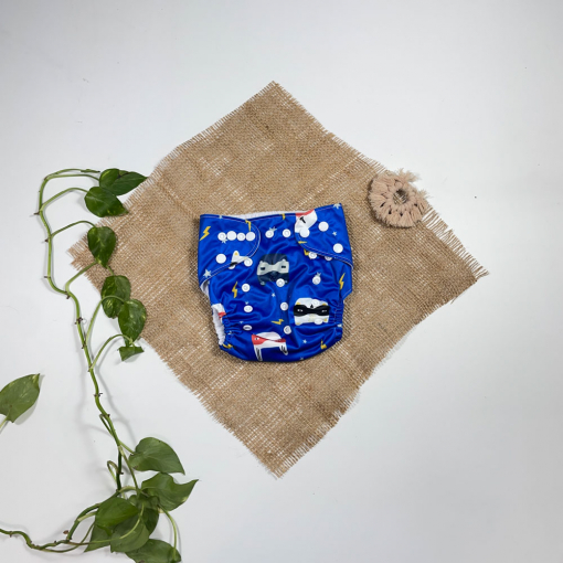 شورت آموزشی نوزادی پسرانه طرح طرح عروسکی سگ دکمه ای ابی رنگ - 12 تا 24 ماه