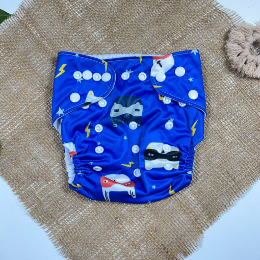 شورت آموزشی نوزادی پسرانه طرح طرح عروسکی سگ دکمه ای ابی رنگ - 12 تا 24 ماه