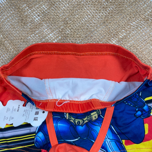 شورت پسرانه طرح عروسکی نارنجی رنگ - 4 تا 6 سال