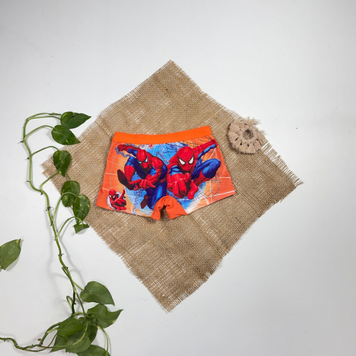 شورت پسرانه طرح مرد عنکبوتی نارنجی رنگ - 2 تا 4 سال