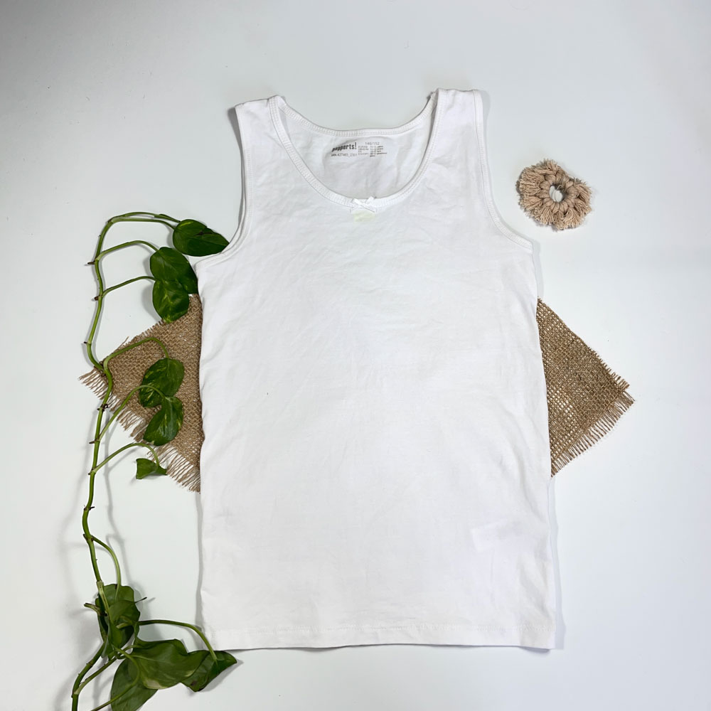 تاپ اسپرت برند peperts طرح ساده سفید رنگ - 10 تا 12 سال