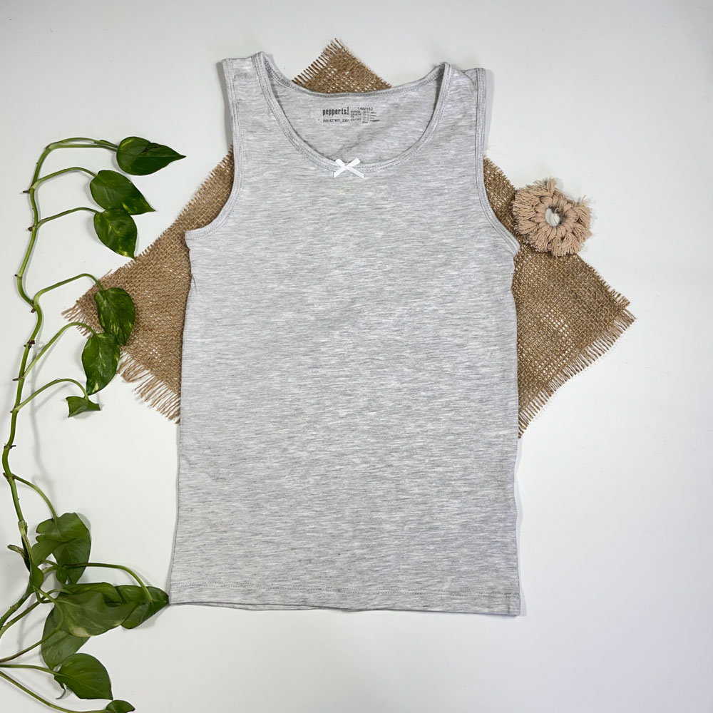 تاپ اسپرت برند peperts طرح ساده طوسی روشن رنگ - 10 تا 12 سال