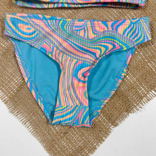 ست شورت و نیم تنه دخترانه برند Reserved طرح آب رنگی ابی رنگ - فری سایز