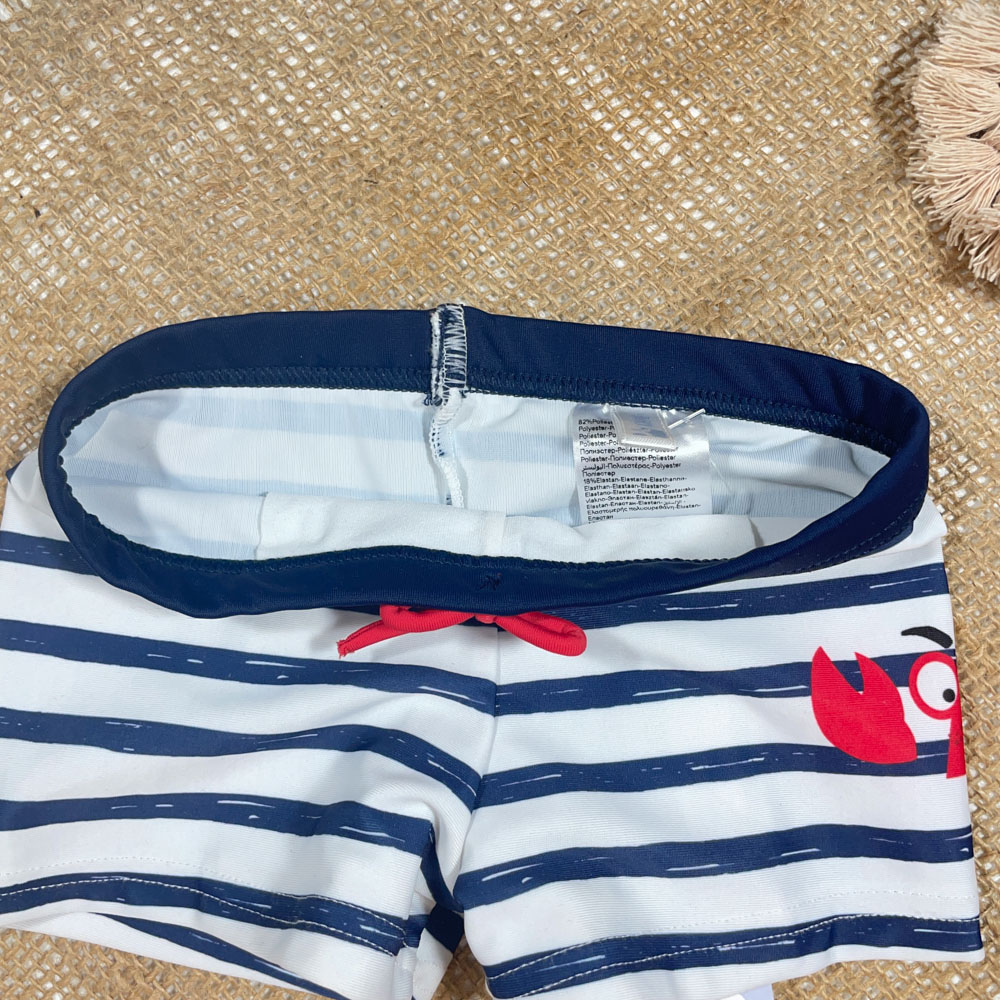 شورت نوزادی پسرانه برند idexe it طرح راه راه سفید رنگ - 12 تا 24 ماه