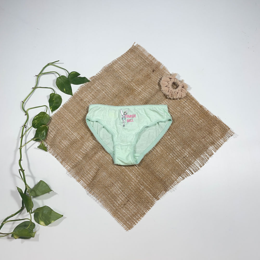 شورت دخترانه برند FaIrIes طرح Tinker bell دور گیپور سبز ادامسی رنگ - 2 سال