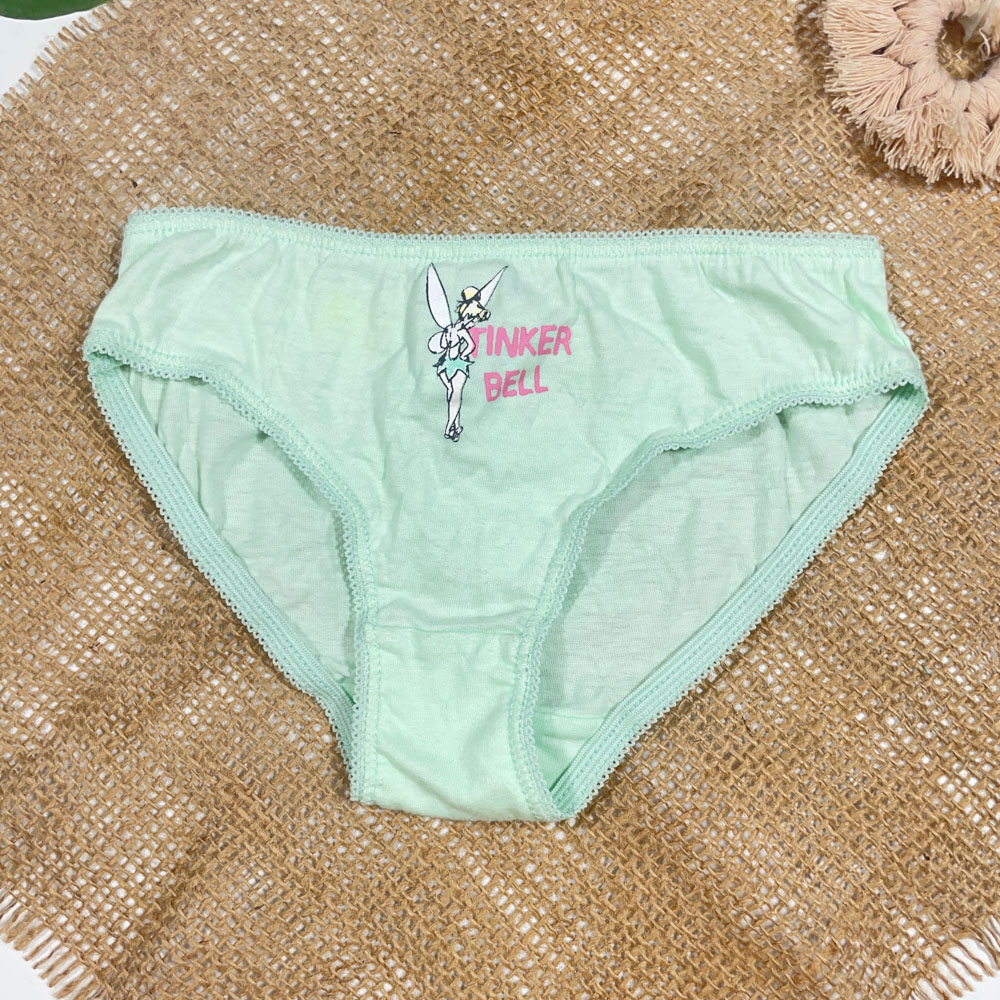 شورت دخترانه برند FaIrIes طرح Tinker bell دور گیپور سبز ادامسی رنگ - 2 سال