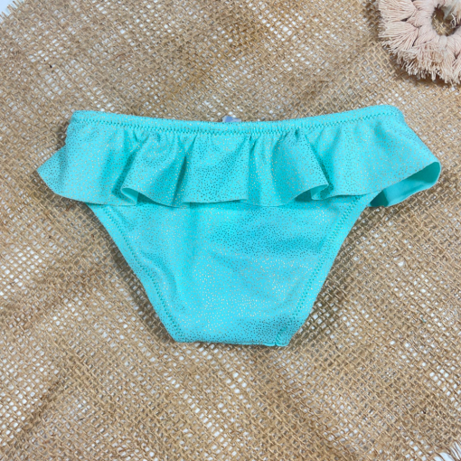 شورت نوزادی دخترانه برند idexe it پلیسه ای سبز رنگ - 12 تا 24 ماه