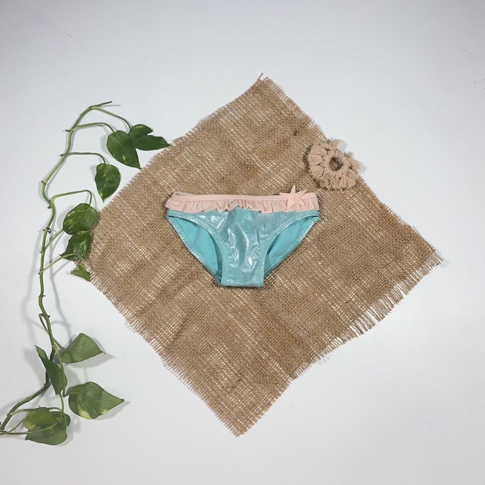 شورت نوزادی دخترانه برند Beachwear طرح مدل پری دریایی اکلیلی کرمی رنگ - 12 تا 24 ماه