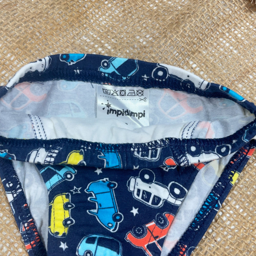 شورت نوزادی دخترانه مدل ماشین سرمه ای رنگ - 12 تا 24 ماه