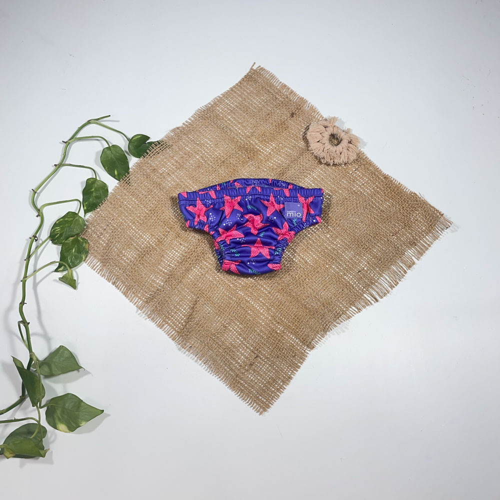 شورت نوزادی دخترانه برند Moo طرح دریایی ستاره‌ای بنفش رنگ - 12 تا 24 ماه