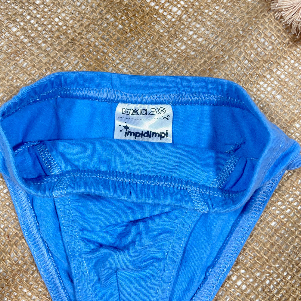 شورت نوزادی دخترانه برند Impidimpi طرح طرح ماشین ابی رنگ - 12 تا 24 ماه