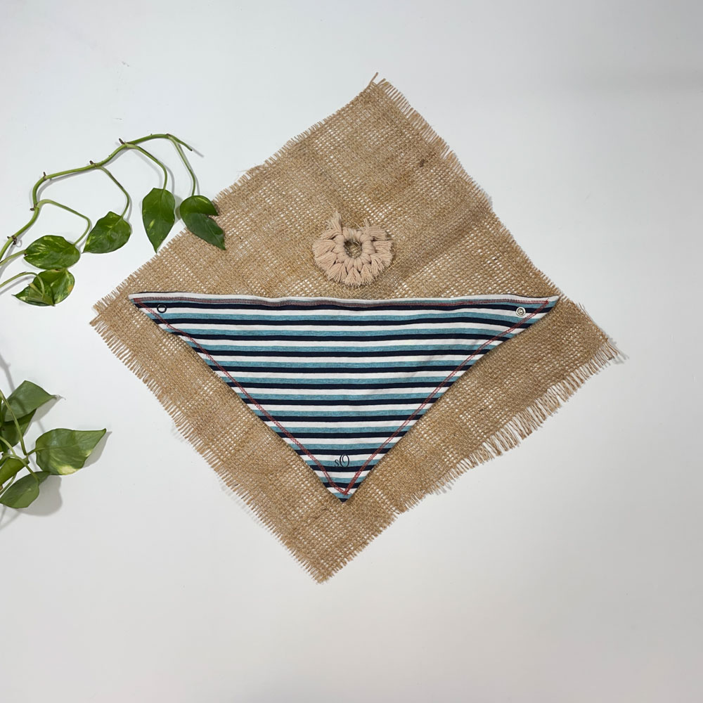 پیشبند برند S oliwer طرح راه راه راه راه سفید سرمه ای رنگ - فری سایز