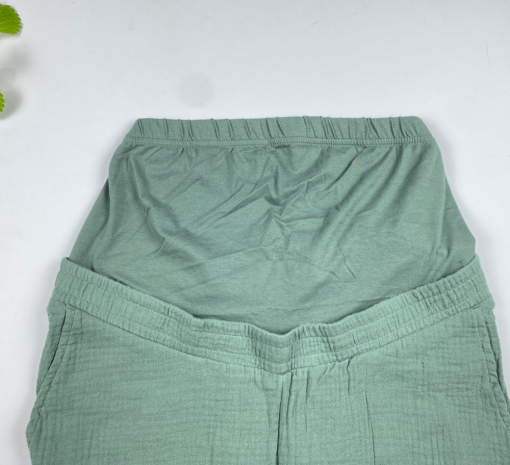 شلوار موسلین زنانه ( بارداری ) برند esmara بگ جیب دار سبز تیره رنگ