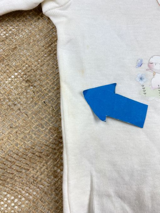 ایراد دار _ بادی نوزادی آستین بلند طرح تدی یقه گرد سفید رنگ - 2 تا 3 ماه