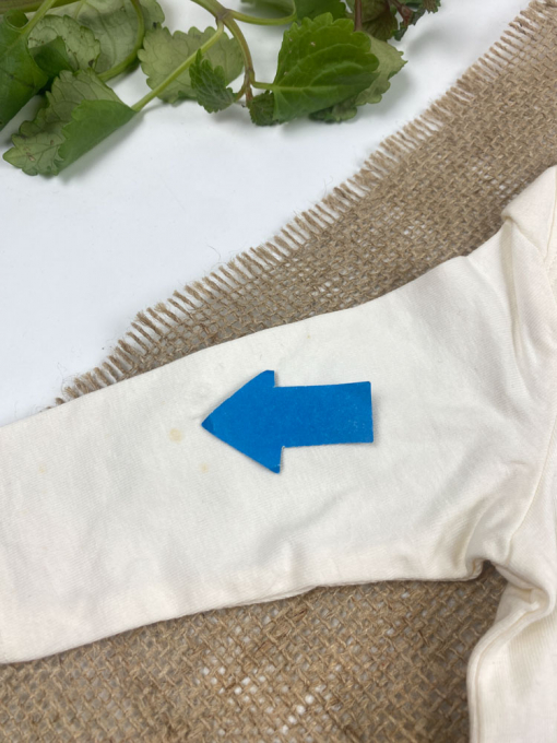 ایراد دار _ بادی نوزادی آستین بلند طرح ساده یقه گرد نباتی رنگ - 3 ماه