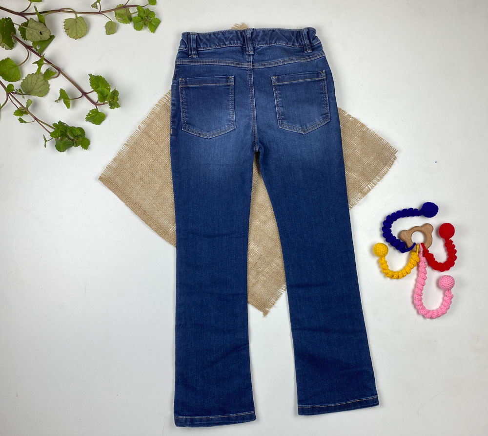 شلوار جین دخترانه برند Tu کمر کش دار سرمه ای رنگ - 8 سال
