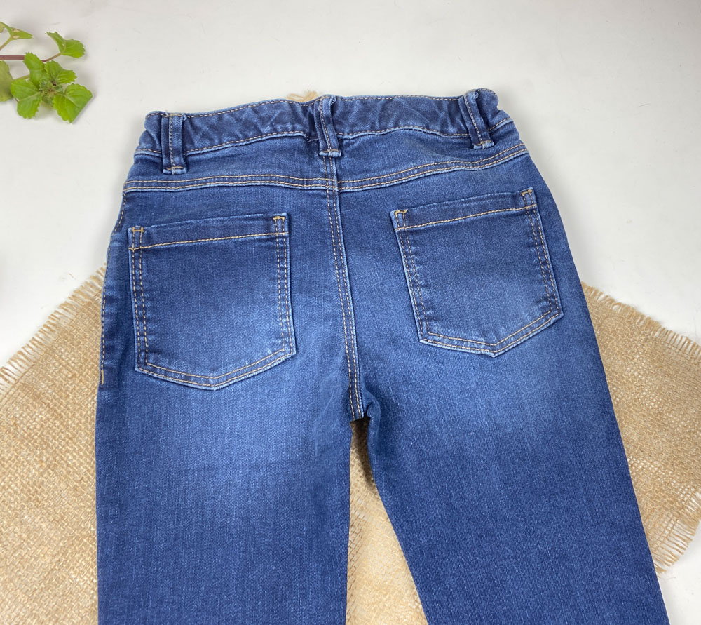 شلوار جین دخترانه برند Tu کمر کش دار سرمه ای رنگ - 8 سال