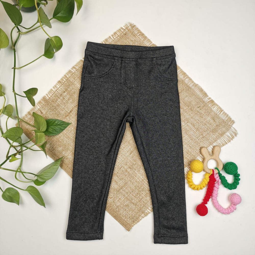 شلوار نوزادی جذب برند لوپیلو طرح جیب نما تو کرکی نوک مدادی رنگ