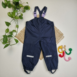 شلوار بارونی نوزادی برند impidimpi طرح بند دار آستر دار نیلی رنگ - 12 تا 24 ماه