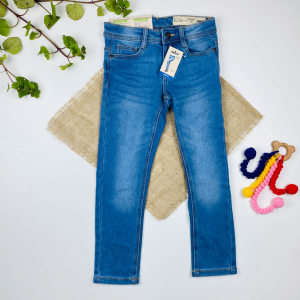 شلوار جین skinny fit برند pepperts طرح جیب دار کش تنظیم دار آبی رنگ