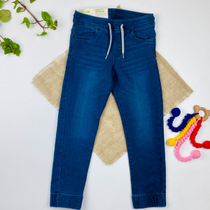 شلوار جین اسلش برند pepperts طرح پایین کش دار کمربند طوسی دار سورمه ای رنگ