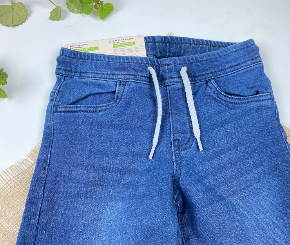 شلوار جین اسلش برند pepperts طرح پایین کش دار کمربند طوسی دار سورمه ای رنگ